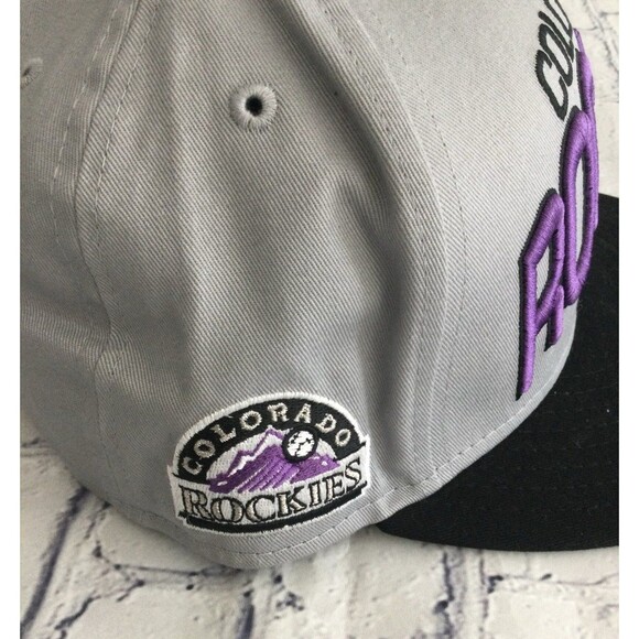 New Era Cap Hat Unisex Size ML Color Grey Black Purple Colorado Rockies MLB - Picture 2 of 8